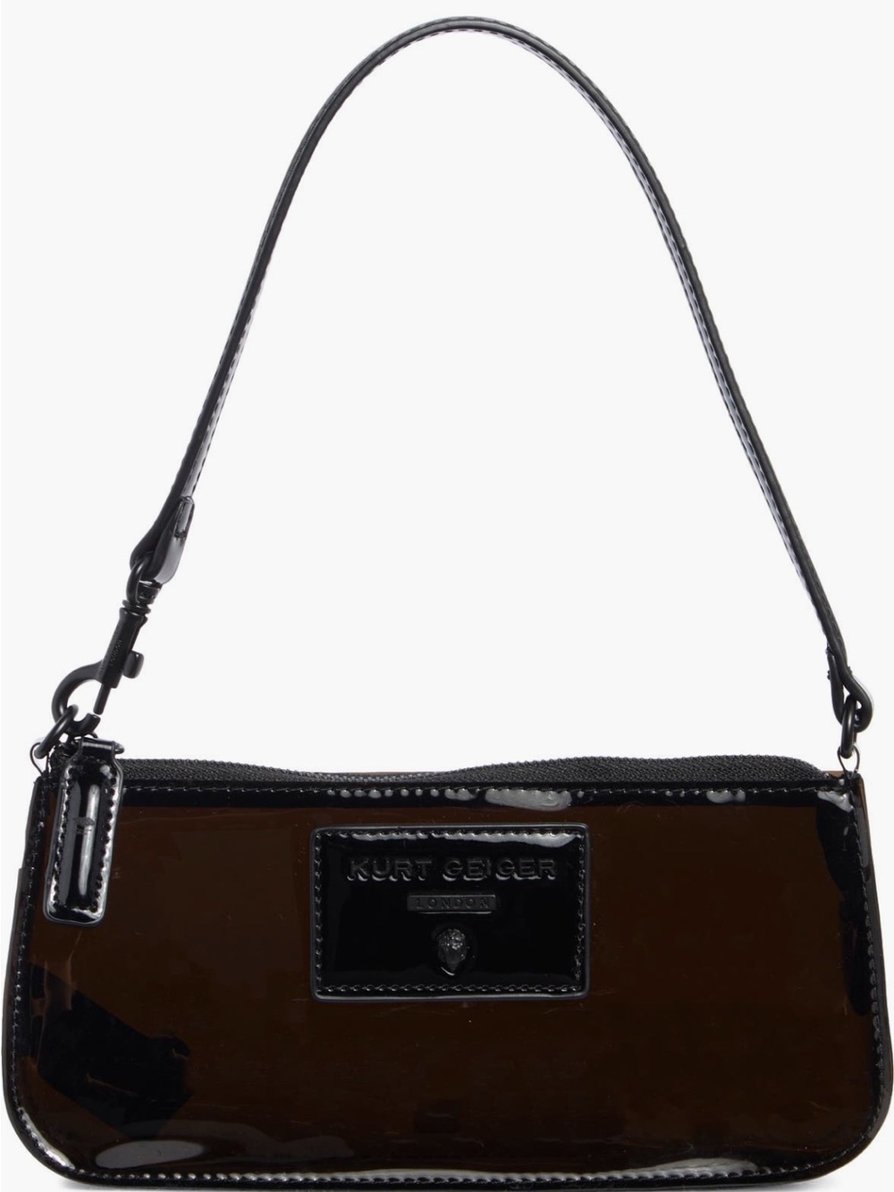 Kurt Geiger London Highgate Vinyl Small Shoulder Bag Wristlet Black NWT